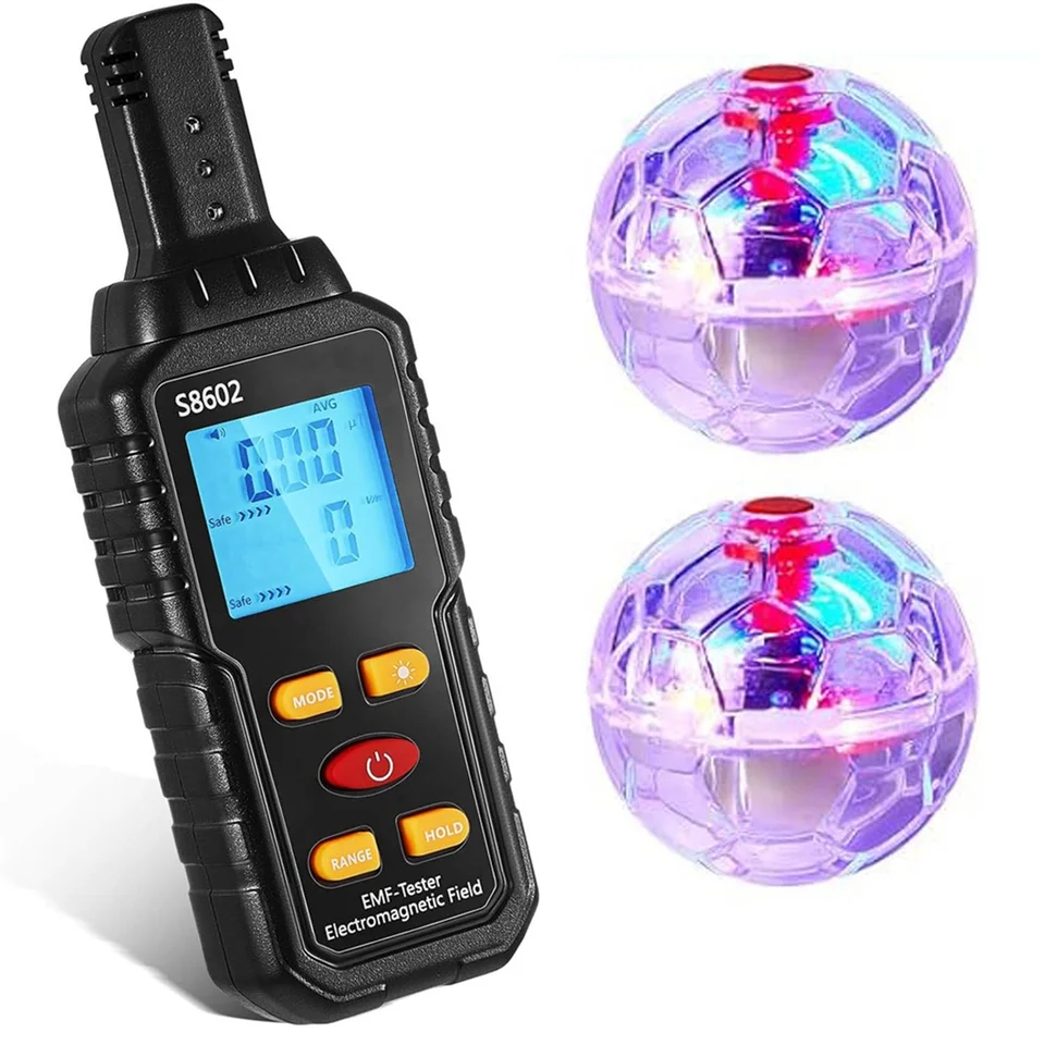 Ghost Equipment Kit, Emf Meter with 2 Motion Light Up CatBalls, Emf Meter Detector Ghost Equipment Vogue