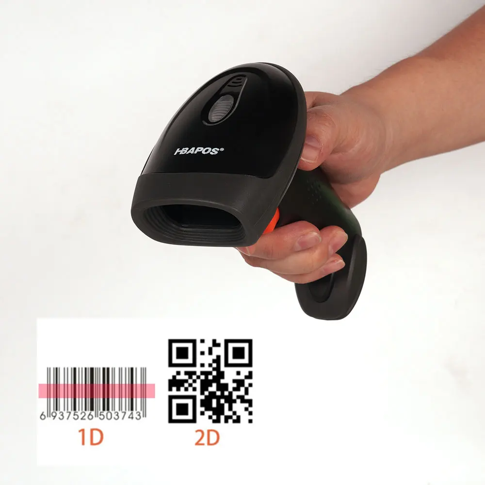 Wireless 1D 2D Barcode Scanner QR Code High-speed Global Exposure PDF417 Data Matrix UPC Reader For Store Payment