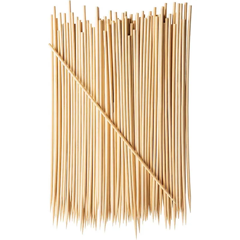 100Pcs 12-Inch Bamboo Skewers Wooden Sticks for BBQs, Appetizers, Corn Dog, Fruit, Cocktail-Kitchen & Grill Tools