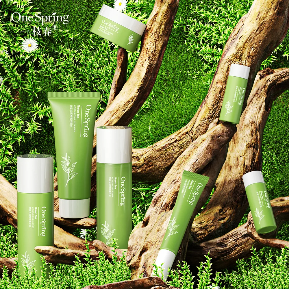 

Bioaqua OneSpring Green tea water embellish clear skin hydrating fresh and tender skin facial skin care products suit