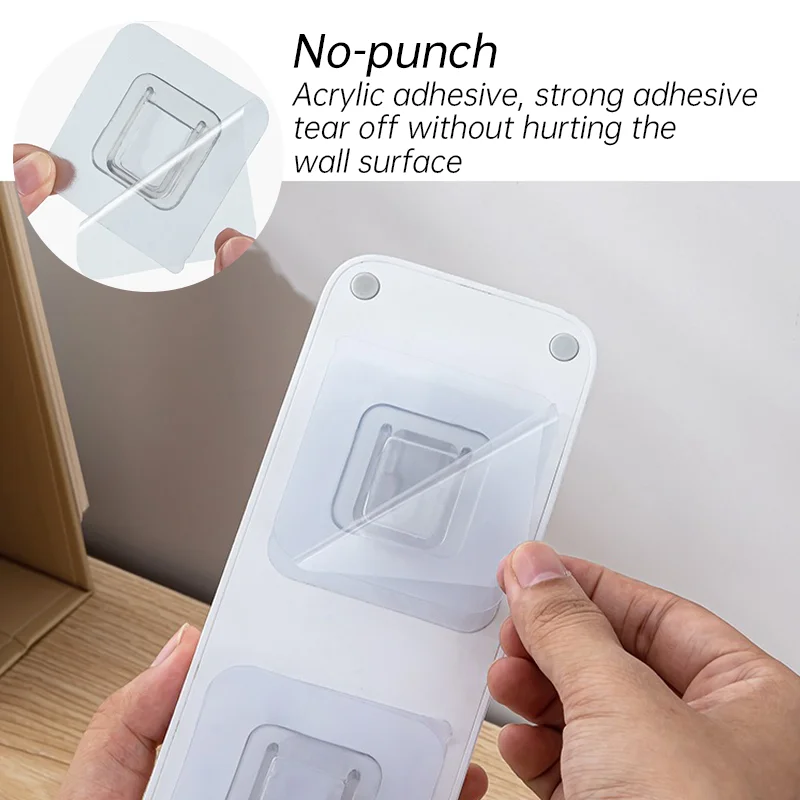 Self Adhesive Hook Invisible Double-sided Traceless Snap Holder Multi-functional Plug Socket Retainer Home Bedroom Hook Kit