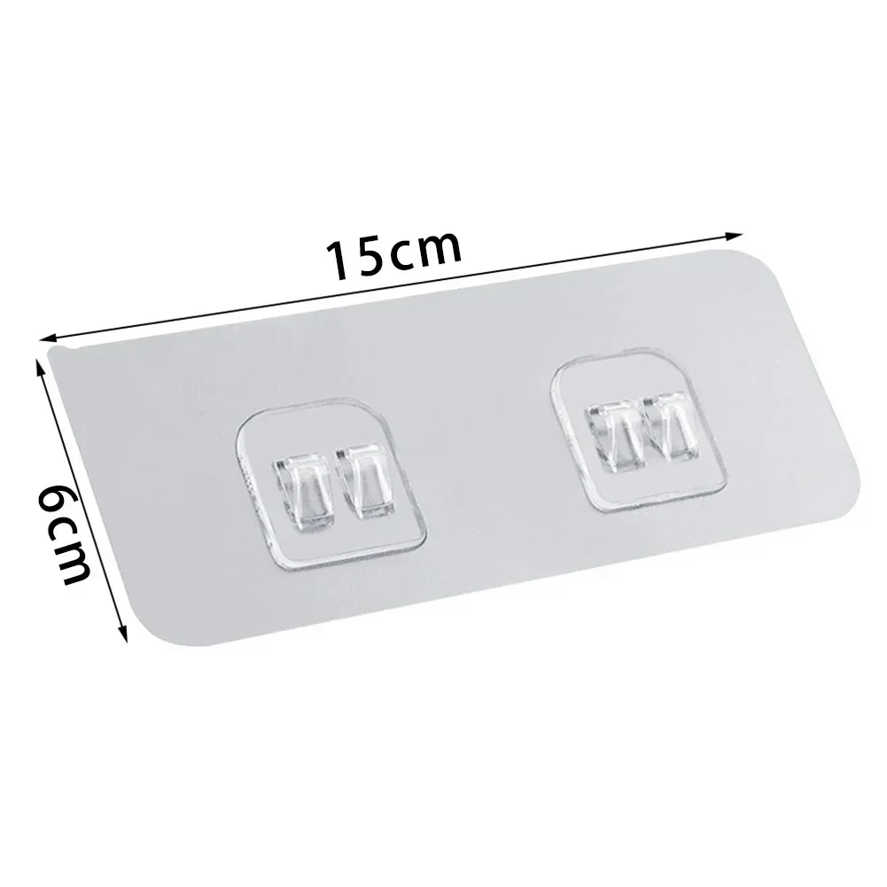 5pcs Transparent Bathroom Wall Hook Shelf Sticker Wall Rack Waterproof Kitchen Sticking Hanger Transparent Adhesive Hook self adhesive hook