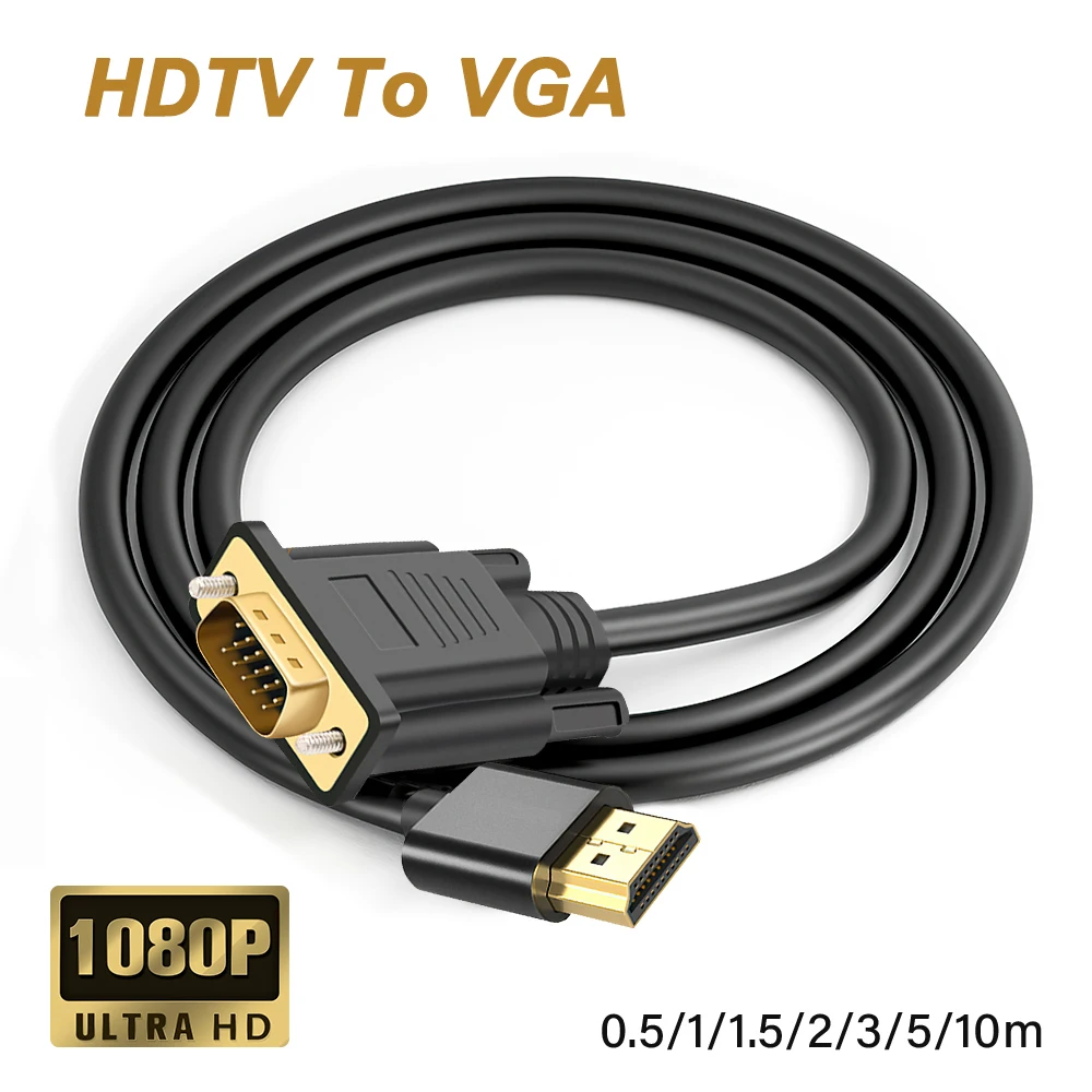 1080P HDTV to VGA Converter HDMI Input To VGA Output Cable for PC Laptop Monitor Projector PS4 PS5 Xbox Switch TV Box