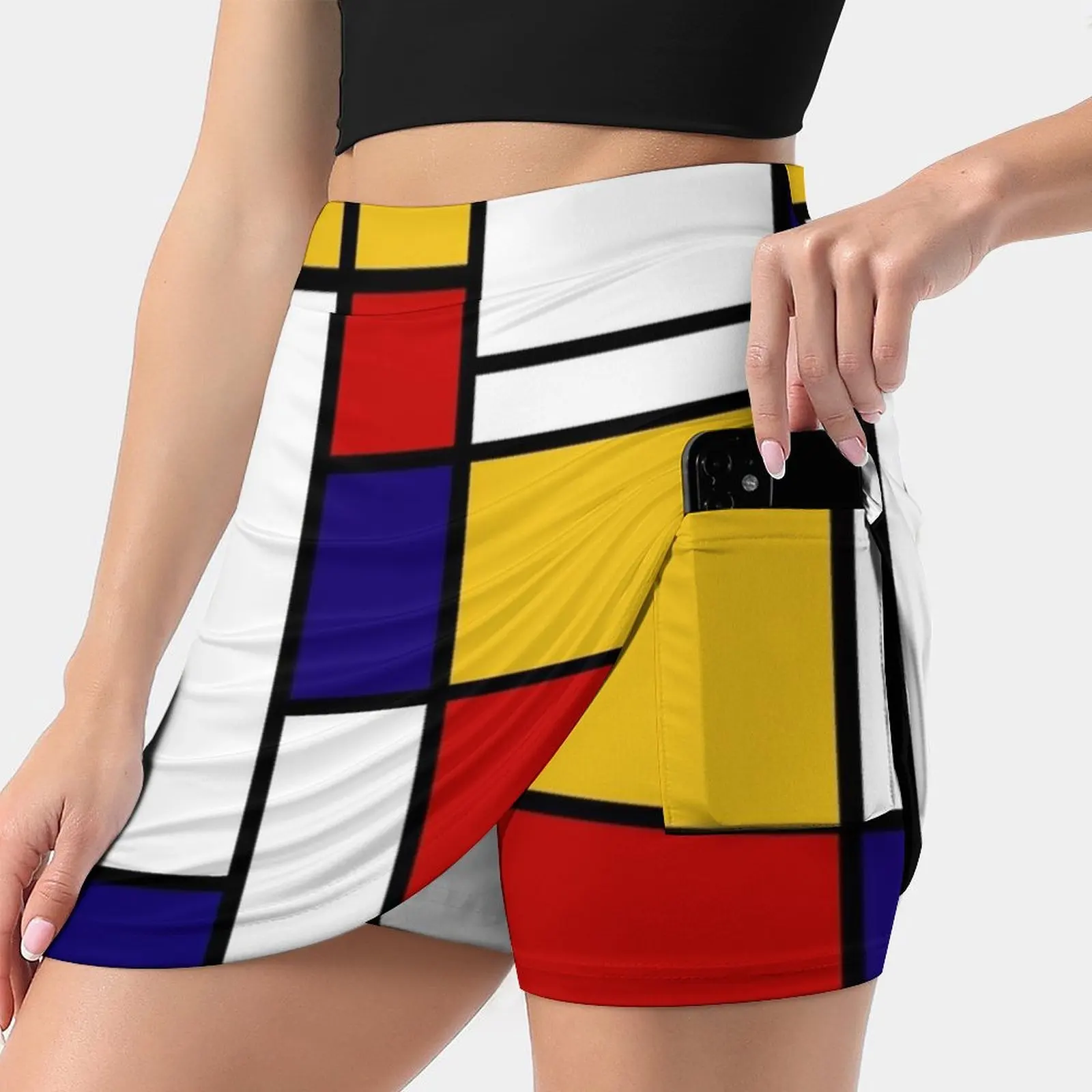 

Юбка Mondrian женская спортивная с карманами, модная юбка в Корейском стиле, 4Xl
