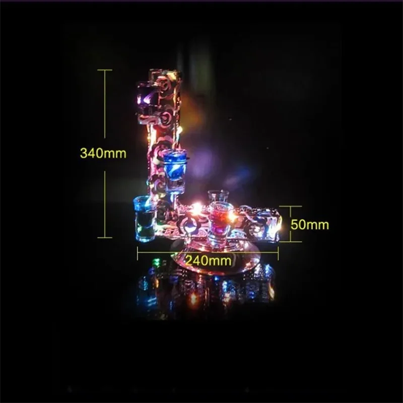 Love shaped Light Up LED Rechargeable Cocktail Cup holder Red Wine Shot Glass Drinking Cups Rack For Club Bar Party Decorations