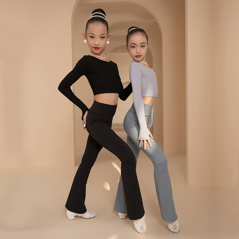 

Soft Latin Pants Girls Ballroom Practice Wear Tango Dancewear Salsa Clothing Samba Trsousers Stage Performance Costume JL5007