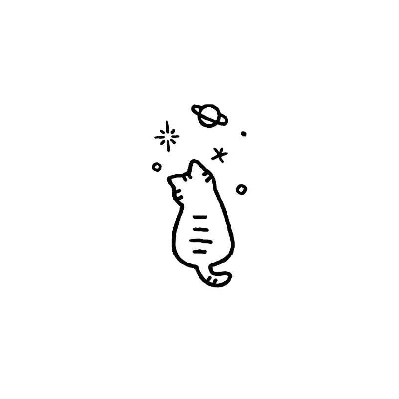 Herbal Cat Tattoo Stickers for Woman Man Cute Art Temporary Tattoos Waterproof Cartoon Fake Tattoo Lasting Wrist Anime Stickers