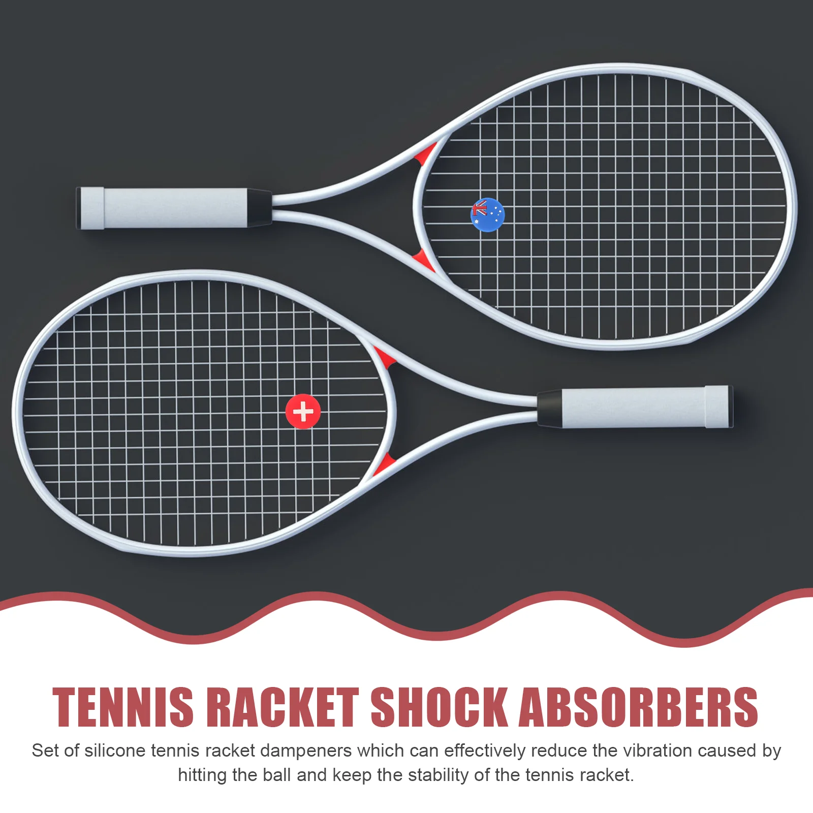 10 PCS Tennis Racket Absorber Dampener Racquet Shock Absorbers Vibration Dampeners
