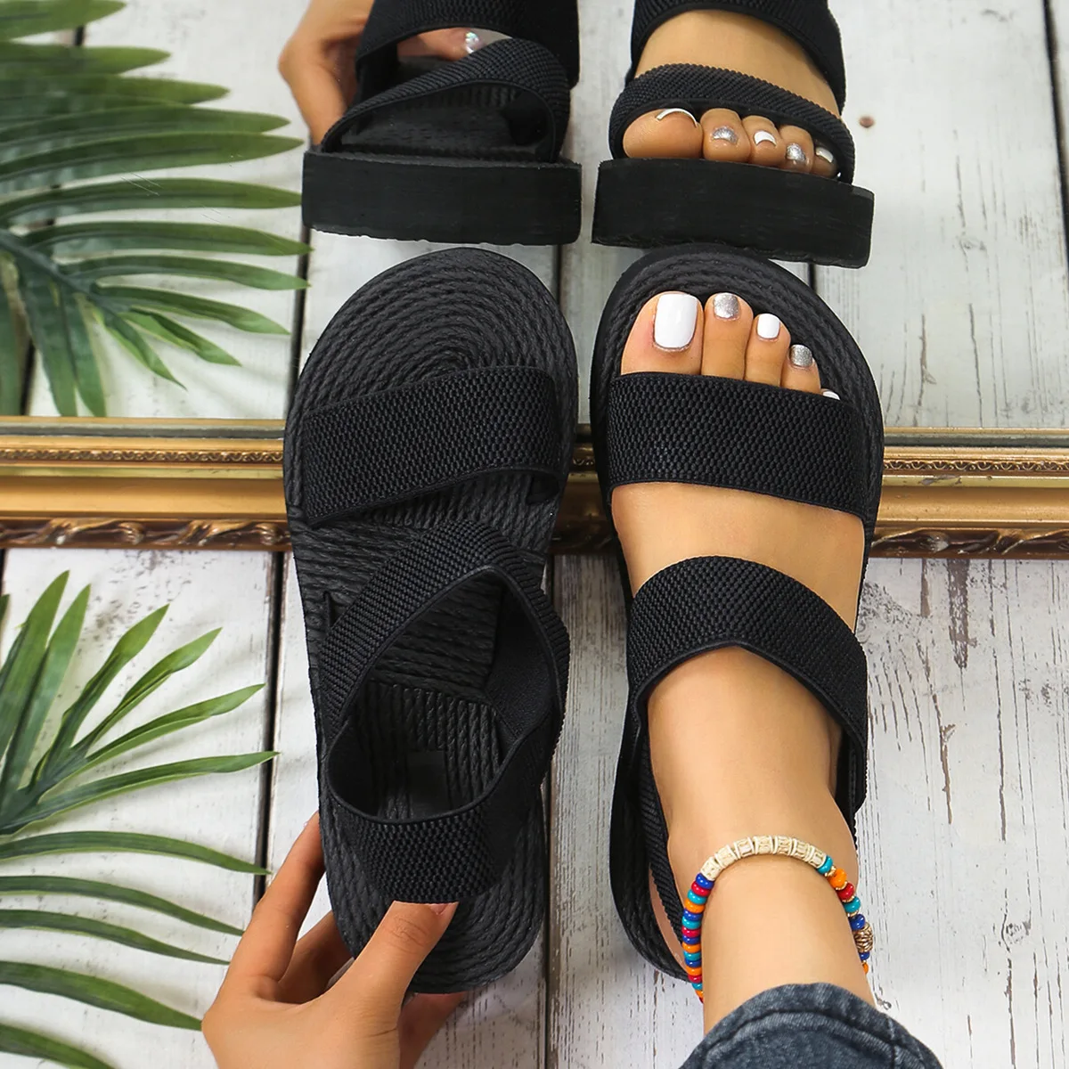 C-Black Women Sandal