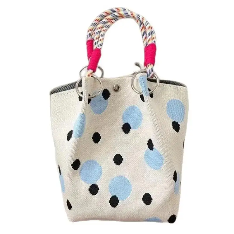 *1Pcs Versatile Cute Knitted Handbag With 3D Magnetic Snap Handbag Clutch Bag 5