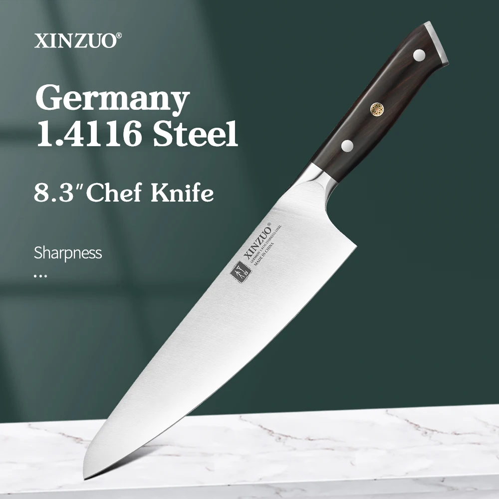 8.3'' Chef Knife Kitchen Knife 56-58HRC German 1.4116 Steel Razor Sharp Cutting Meat Comfort Handle XINZUO Classic Design chef knife
