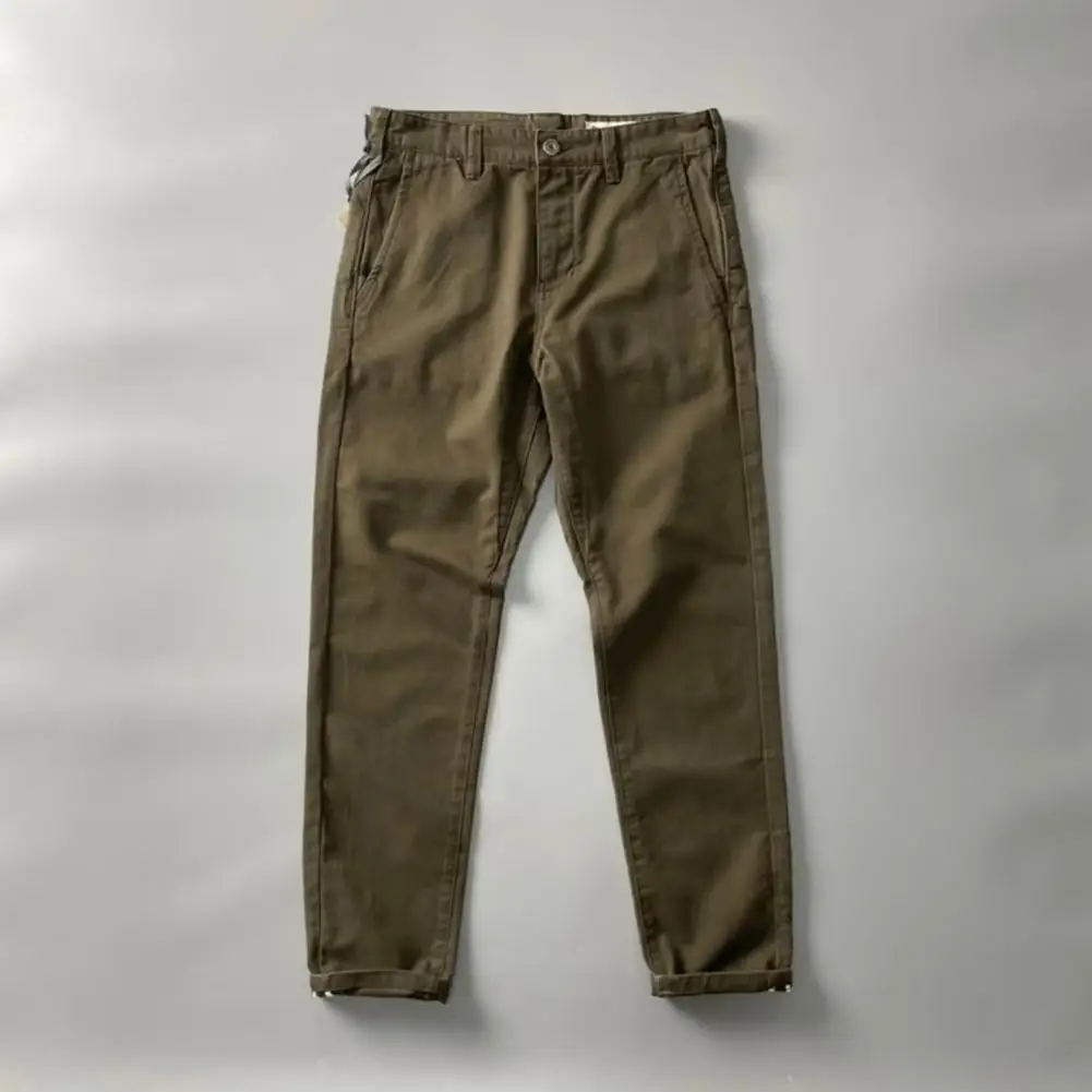

Daily Trousers Lightweight Men Trousers Retro-inspired Men's Cargo Trousers with Multiple Pockets Slim Fit Design for Outdoor