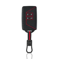 Premium Silicone Remote Control Car Key Case Cover (Red Line)