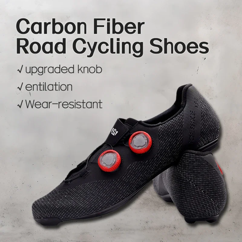 Sidebike Ultralight Men's 14 Level Hardness Carbon Fiber Road Bike Professional Self-locking Cleats Cycling Shoes