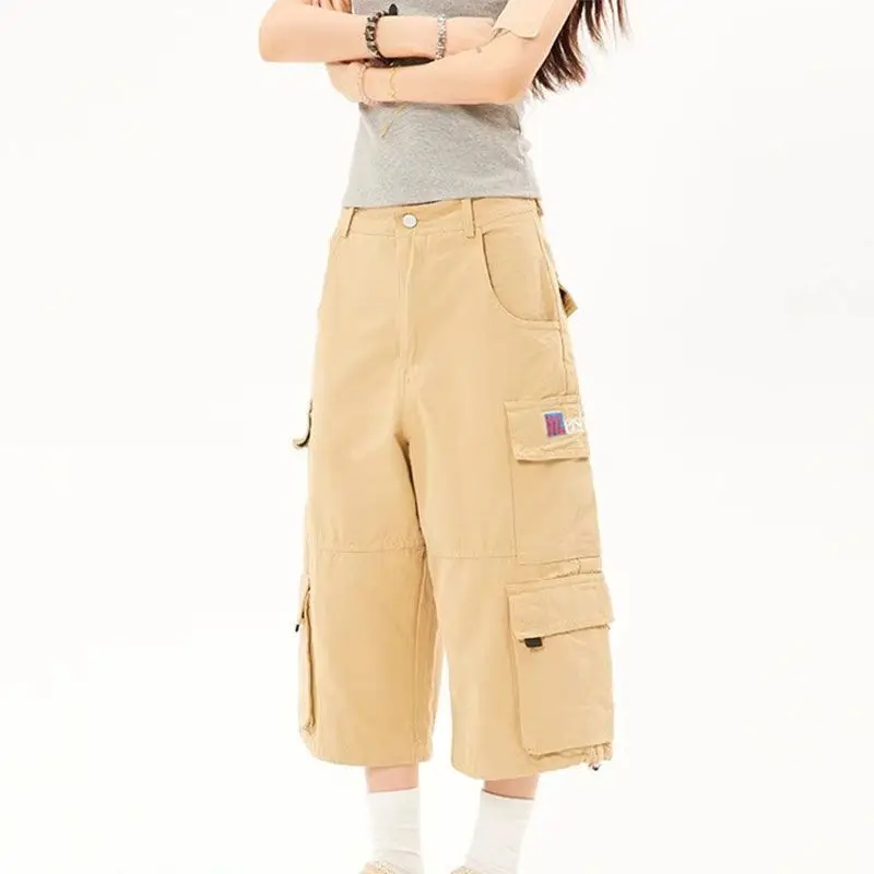 

Deeptown Oversized Harajuku Shorts Cargo Pants Japanese 2000s Wide Leg Streetwear Trousers Korean Y2k Style Baggy Summer Neutral