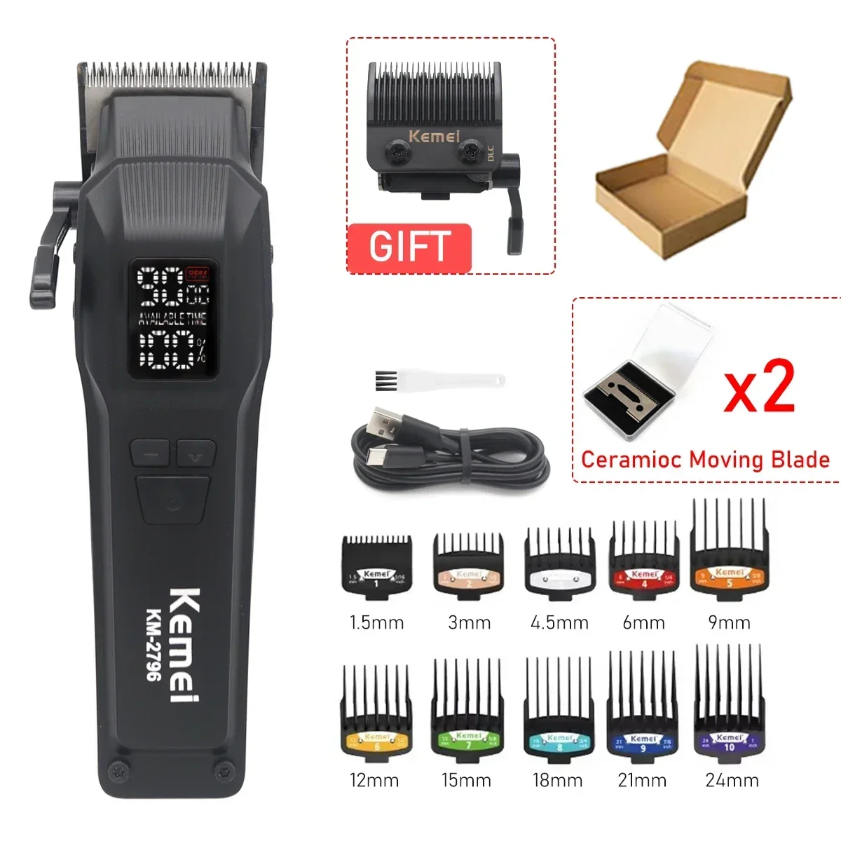 KEMEI プロ仕様 バリカン 9000rpm DLCブレード KEMEI プロ仕様 バリカン 9000rpm DLCブレードの通販 by