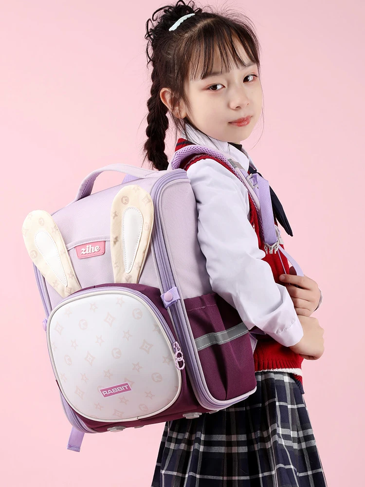 Backpack for Girls Boys Cute Rabbit School Bag Back Pack School Backpacks for Kids Kawaii Bookbag for Elementary Middle School