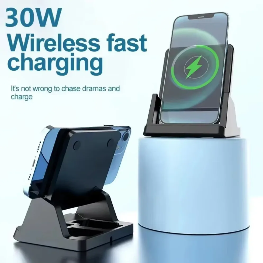 30W Wireless Charger Stand Pad Quick Fast Charging Station For Apple iPhone 16 15 14 13 12 11 Samsung Galaxy S25 S24 S23 Xiaomi