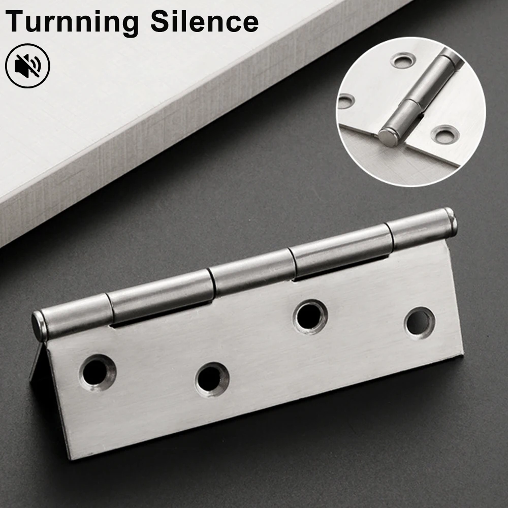 10Pcs Hardware Stainless Steel Hinges Door Connector Drawer 6 Mounting Holes For Furniture Bookcase Window Cabinet Door Fitting