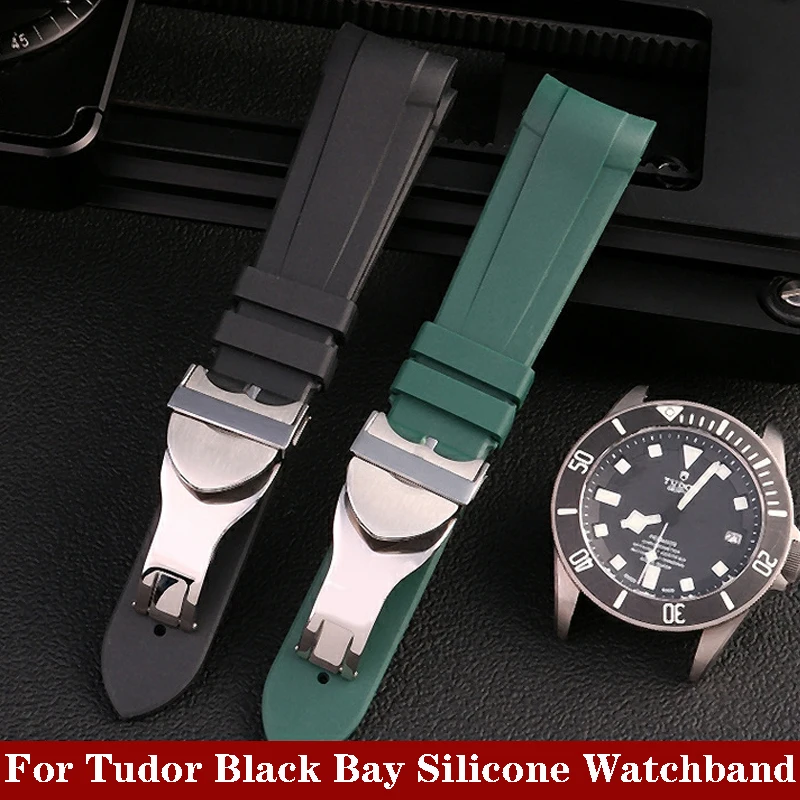 Cinturino Per Orologio In Gomma Con Estremità Curva Per Tudor Black Bay Per Cinturino Omega Seamaster 22Mm Cinturino Per Orologio Da Polso In Silicone