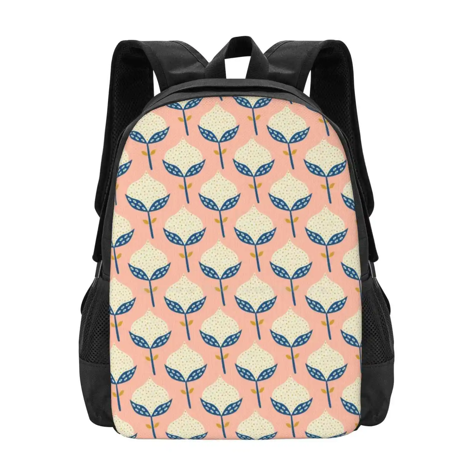 

Scandinavian Flower Pattern Pattern Design Bag Student'S Backpack Flowers Scandinavian Seamless Pattern Repeating Flowery