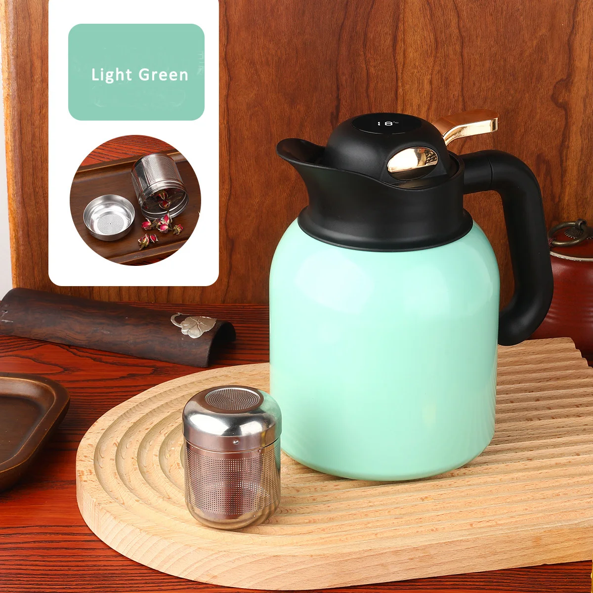 Temperature Display Vacuum Flasks Kettle 316 Stainless Steel Thermos  Thermal Insulated Coffee Pot Tea Jug 1000ML Water Bottle