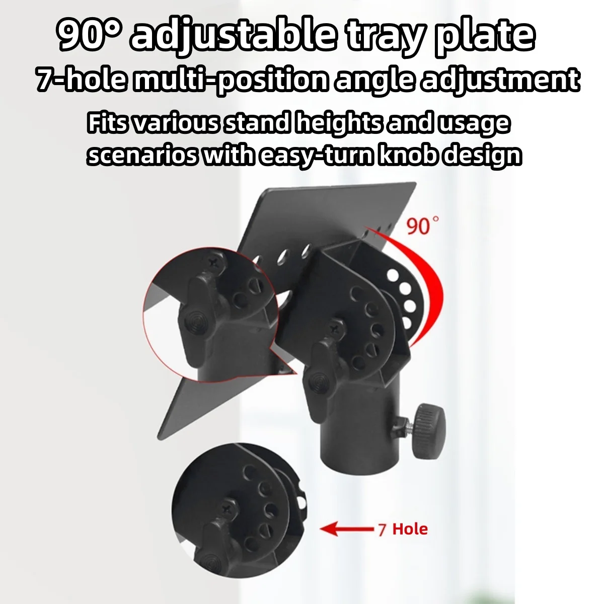 Tripod Stand Rotatable 35mm Metal Mount Speaker Adapter Top Cap /90&deg; Angle Adjustable Pole Mount for Stage/Event