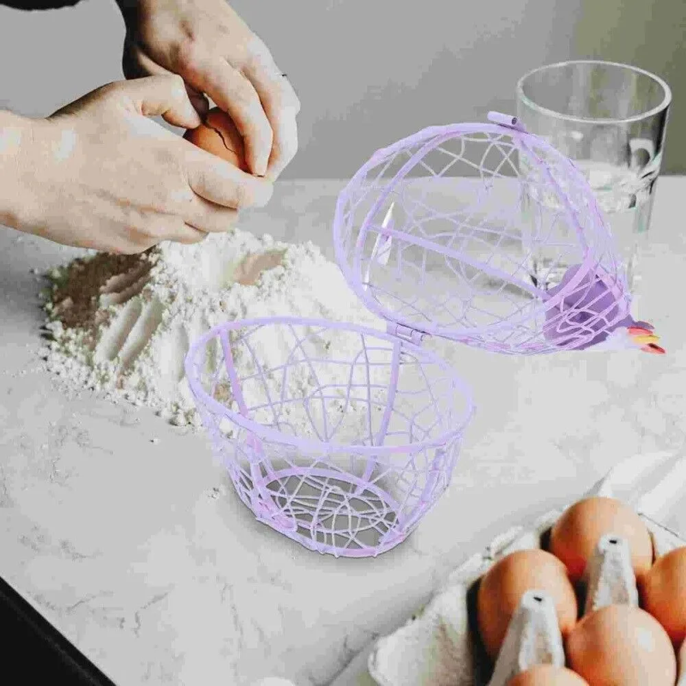 Hen Shape Egg Baskets Practical Stable Craft Easter Eggs Storage Container