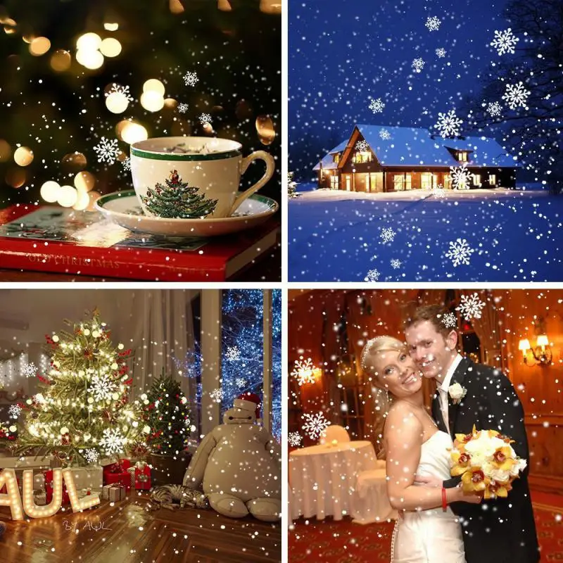 

Christmas Snowfall Projector Lights White Moving Snow Lights Indoor Outdoor Christmas Halloween Party Home Garden Decoration