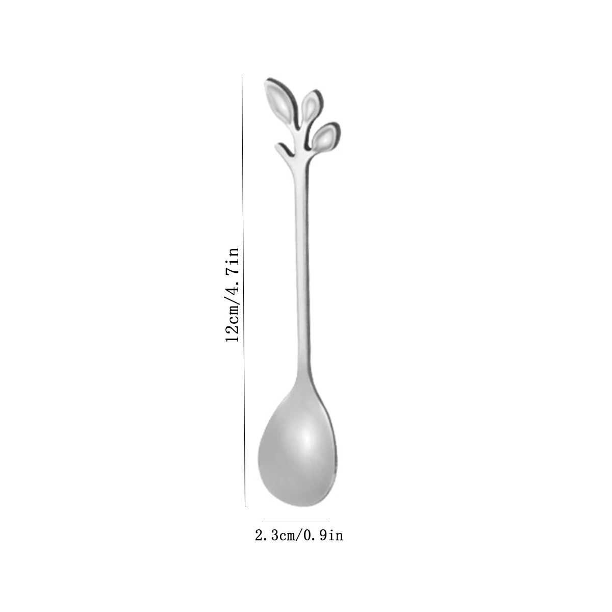 6pcs Leaves scoop ice cream dessert spoon creative contracted stainless steel