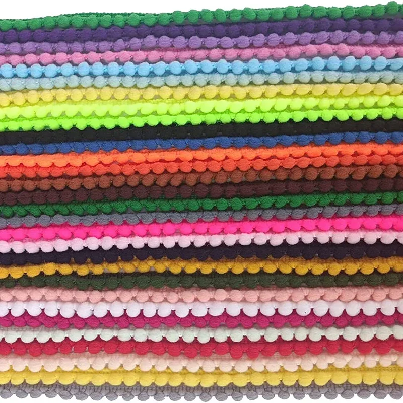 Lace ribbon lace garment accessories lace sewing supplies lace accessories lace sewing accessories pom pom trim Wool ball lace Fringe Trim 5mm PomPoms Trim Ball Fringe 5/10 Yards