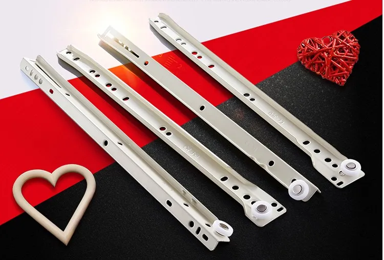 Drawer Track Slides Two Cabinet Rails Thickening Computer Table Chute Clothing Cabinets Keyboard Roller Pulley Furniture drawer slides