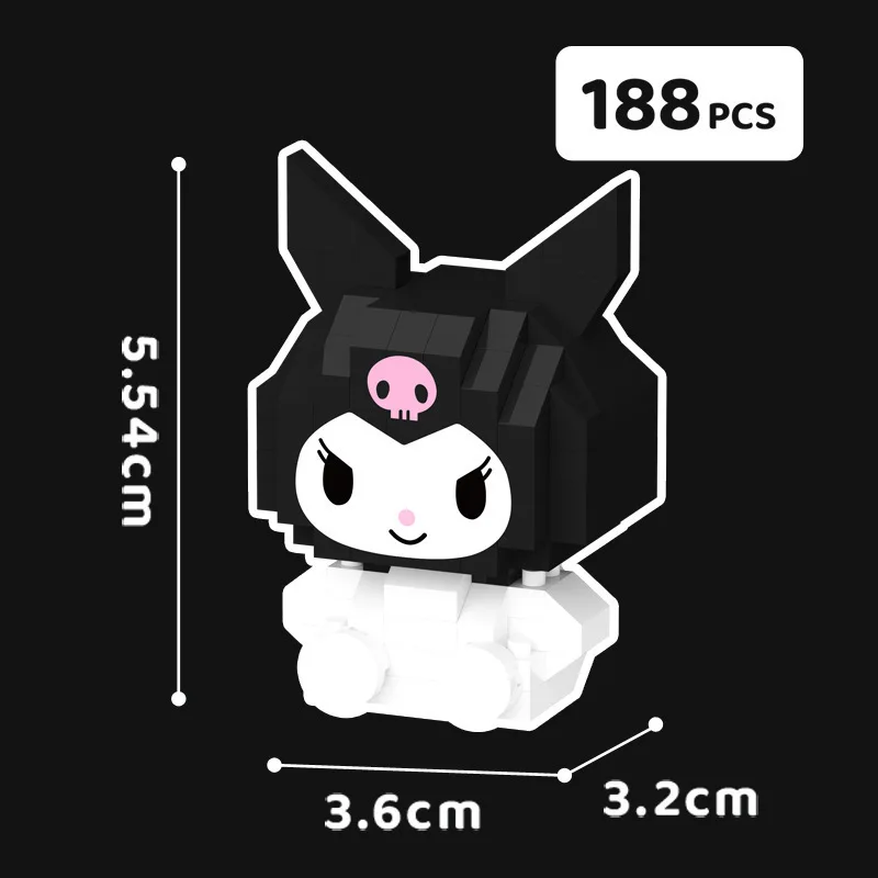 Hello Kitty Building Block Sanrio Anime Figure Kuromi Assembled Toys Decorative Ornament Model My Melody Children's Puzzle Gifts