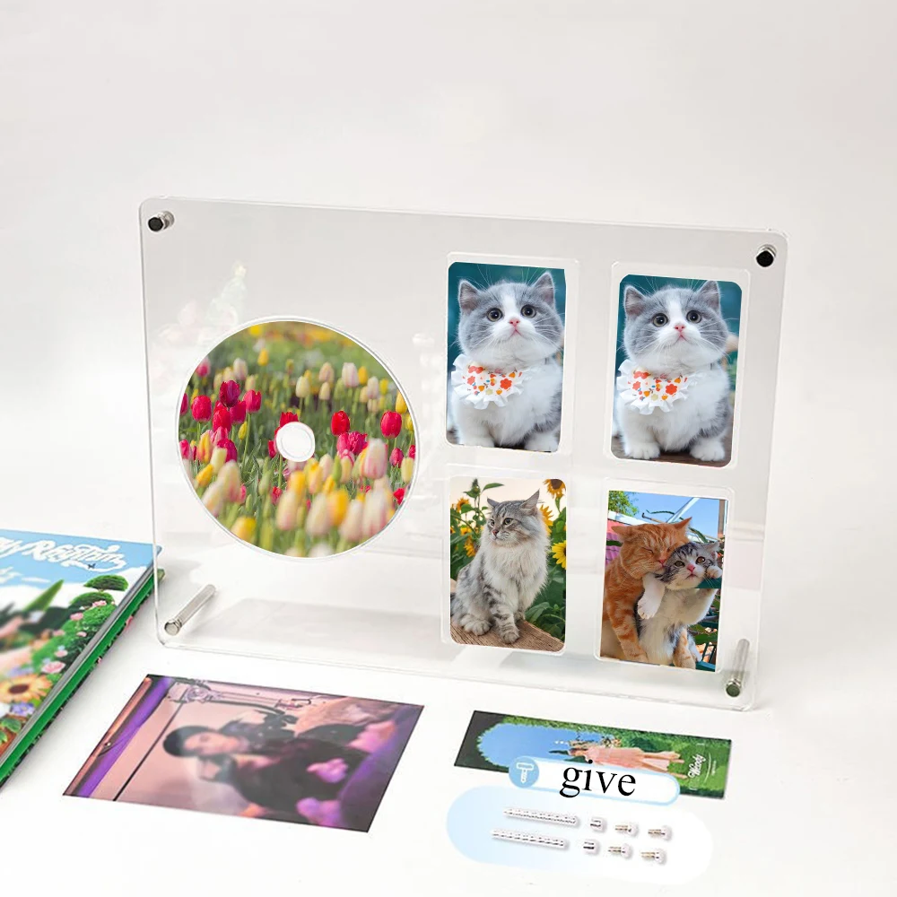 Transparent CD Frame Idol Picture Poster Holder Acrylic Photo Protective Album Photo Frame Stand Photocard Holder CD Storage acrylic display holder photo frame