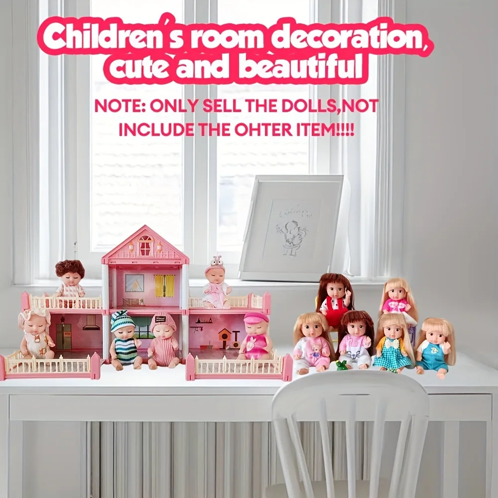 Kit giocattolo per bambole rinate da 6 pezzi, giocattolo per bambole principessa di simulazione, mini bambino che dorme carino con accessori per vestiti, regalo di compleanno per bambini - immagine 6