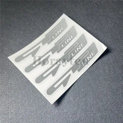 Set of 4 Car Wheel Rim Decorative Styling Stickers - Length 10cm (GRAY)