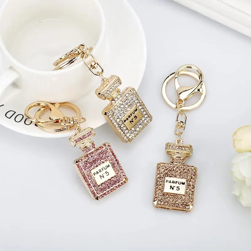 Jewelry Rhinestone Crystal 3 Colors perfume Bottle Shape Pendant Keychain  Gifts Car Handbag Key Holder Party Gifts - AliExpress
