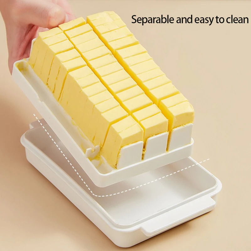 Covered Butter Cutting Storage Box Refrigerator Cheese Baking Storage Fresh Baking Butter Knife Cutter Convenient butter storage box