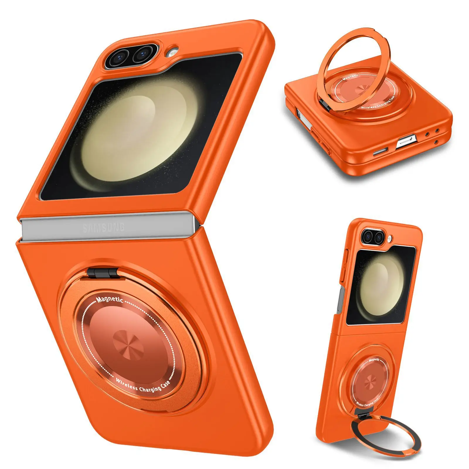 360° Magnetic Rotating Ring Phone Case - Hard Shell Protection Cover for Samsung Galaxy Z Flip Series