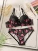 High Quality Printed Patchwork Lace Sexy Lingerie Set For Women's Push Up Bras With Steel Ring Underwear A2174 1