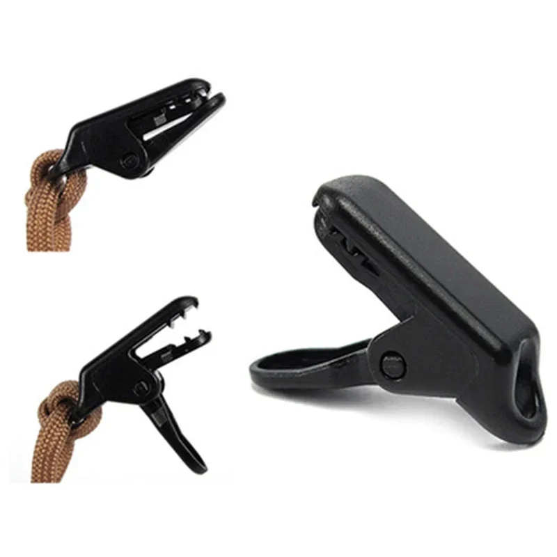 Lot De 10 Pinces à Bâche Pour Auvent Camping – Noir – Fixation Tente Extérieure
