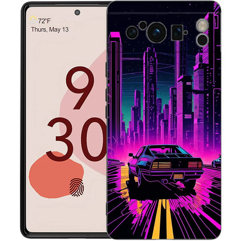 Synth wave Retro Handy hülle Abdeckung für Google Pixel 8 7 6 7a 6a Pro 5g stoß festes Silikon weich 9 pro xl 8 pro 5g Shell Coque Capa – Detail 3