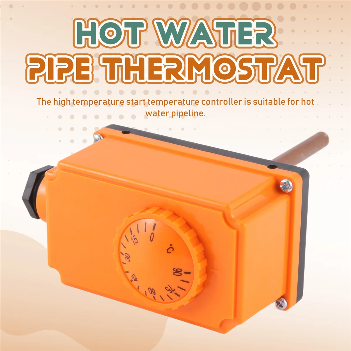 G1/2 Male Thread Hot Water Pipe Thermostat Temperature Controller 90 Celsius High Temperature Start Heating System Parts DY