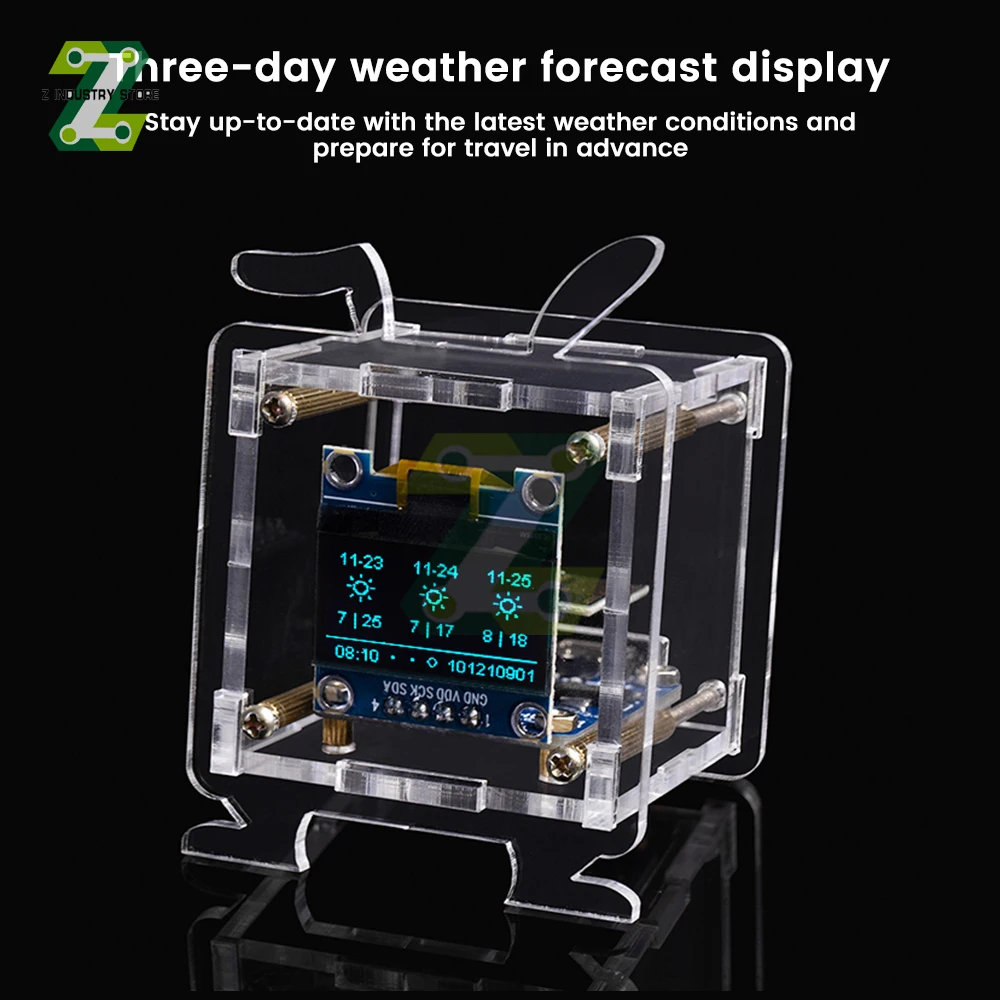 

ESP8266 0.96 inch OLED Display Module DIY LCD Screen WiFi Clock Module IIC I2C Interface ESP12F with Weather Forecast