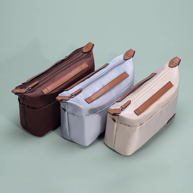 Brand Make up Organizer Nylon Felt Insert Bag For Handbag Travel Inner Purse Portable Cosmetic Bags Fit For Field Tote