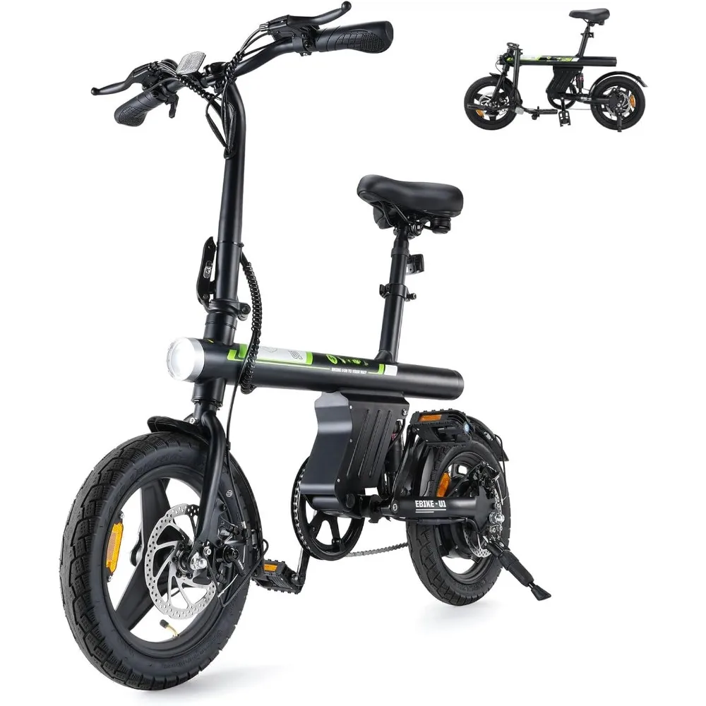 U1 Electric Bike for Adults 750W Peak Motor 20 mph Folding Ebike 14" Adults Electric Bicycles 280.8Wh Battery 25 Miles PAS Range electric bicycle electric bike