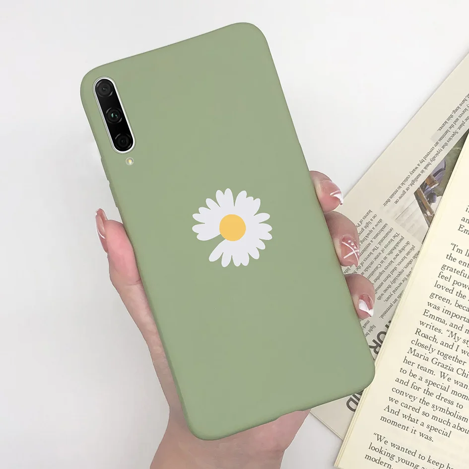 Fashionable Matte Silicone Phone Case - Cute Girl with Flower & Butterfly Design - 6.59
