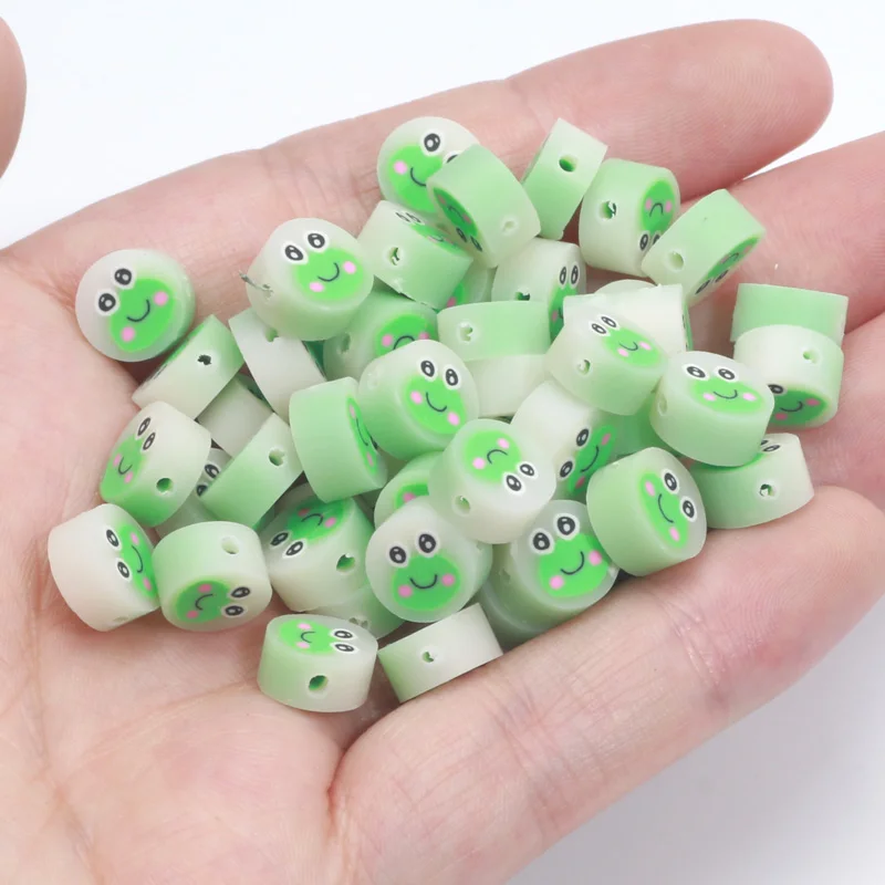 20/50/100pcs Jelly Color Polymer Clay Spacer Beads Frog Cute Beads For Jewelry Making Handmade Diy Bracelet Necklace Accessories