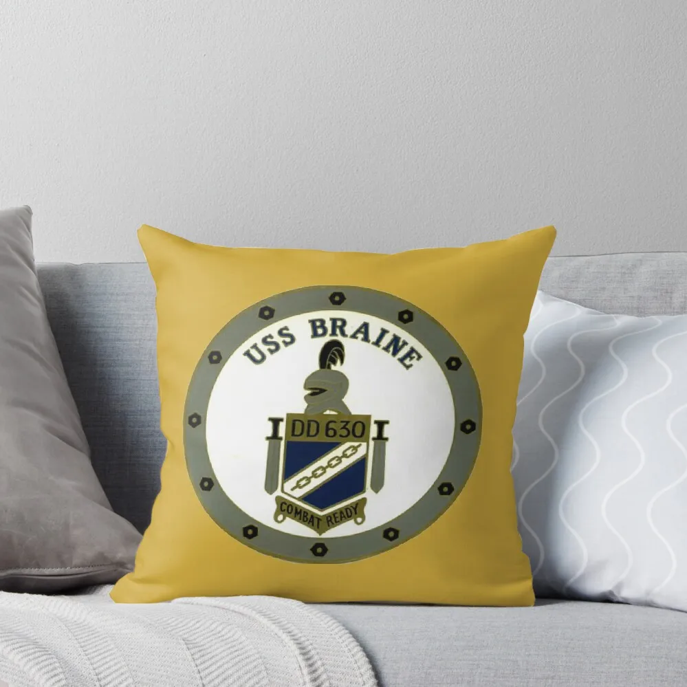 

USS BRAINE (DD-630) SHIP'S STORE Throw Pillow Christmas Pillow Covers Pillowcases Embroidered Cushion Cover Sofa Pillow Cover