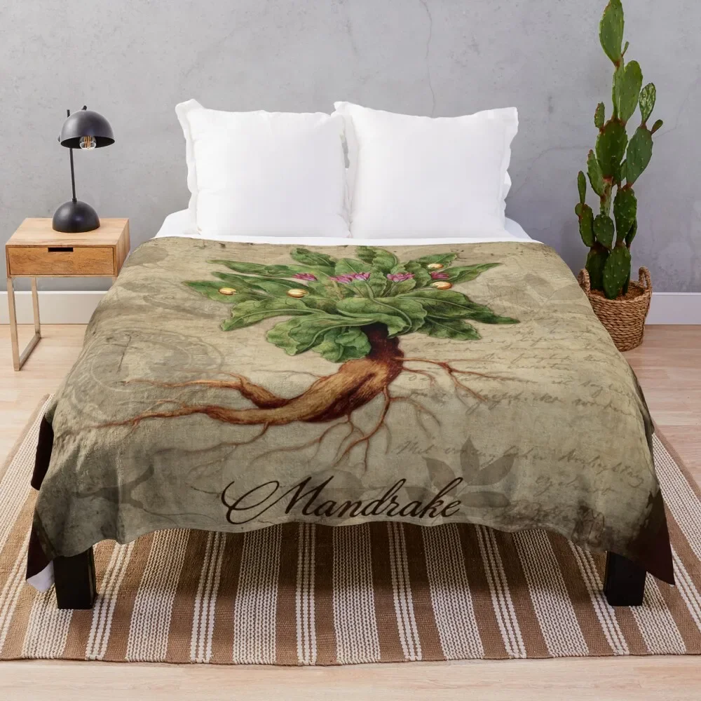 Mandrake Plant Vintage Botanicals Garden Collection Coperta Da Tiro Morbida Grande Picnic Coperte Extra Large